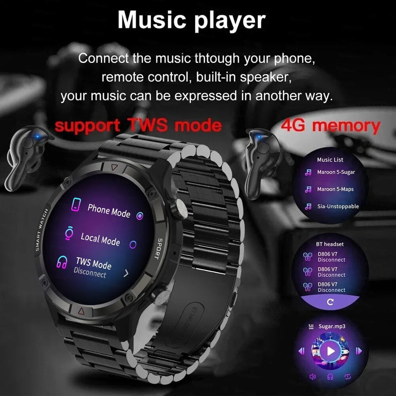 2023 novo relógio inteligente masculino 1.60 "display 4g rom 1g ram voz chamando esporte relógios reprodução de música local ip68 à prova dip68 água smartwatch